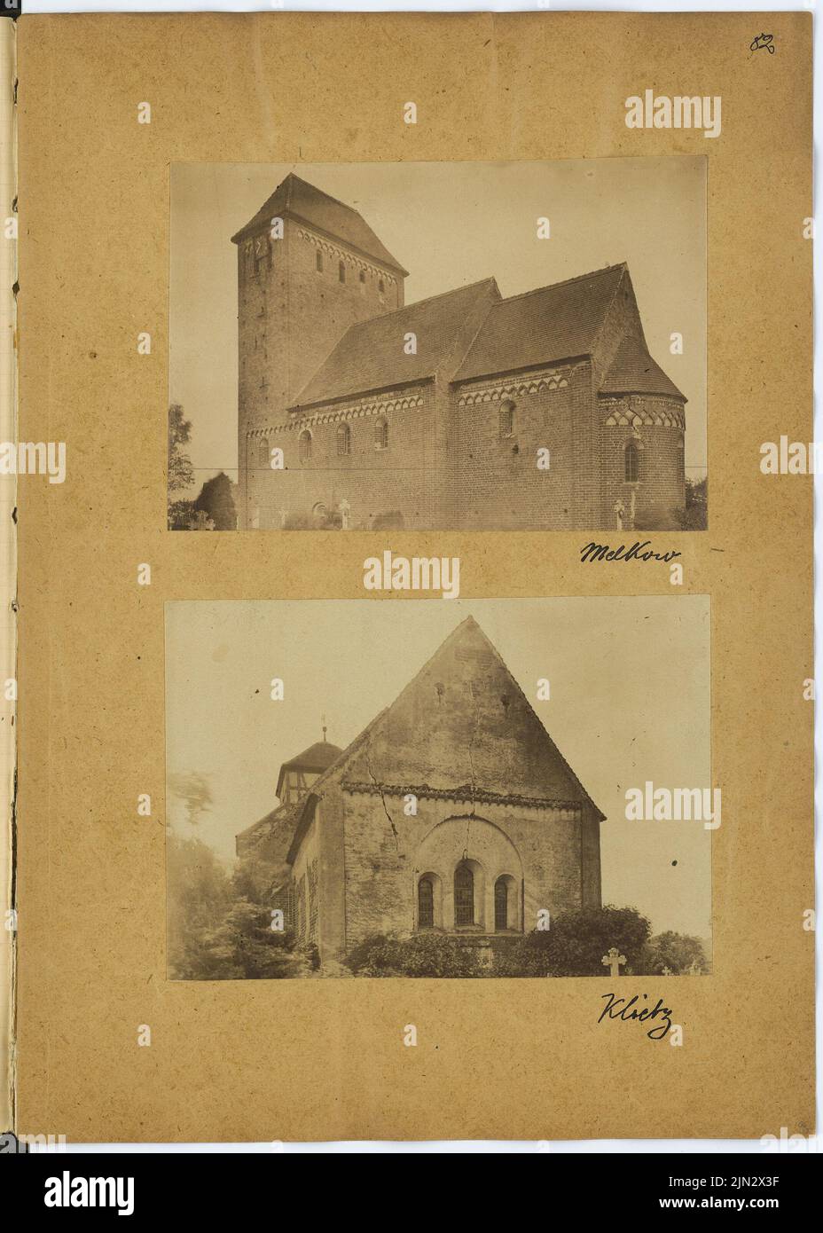Stiehl Otto (1860-1940): Skizze und Fotoalbum 9: Church, Melkof. Kirche, Klietz Stockfoto