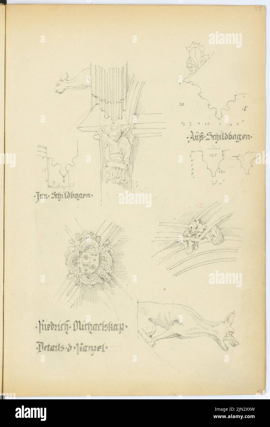 Stiehl Otto (1860-1940): Skizze und Fotoalbum 2: St. Michaelskapelle, Kiedrich Stockfoto