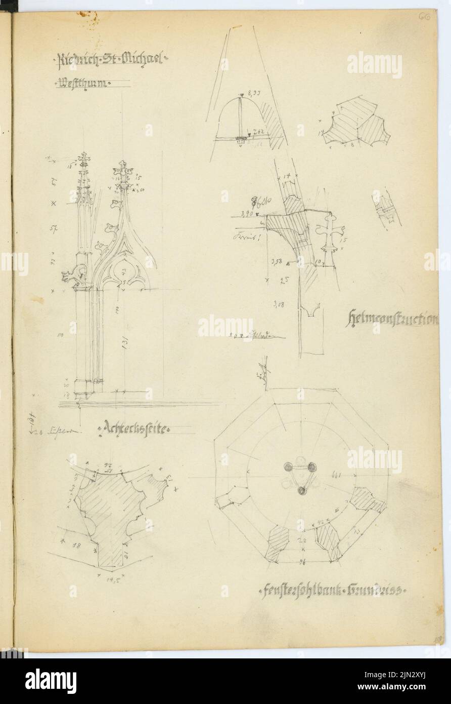 Stiehl Otto (1860-1940): Skizze und Fotoalbum 2: St. Michaelskapelle, Kiedrich Stockfoto