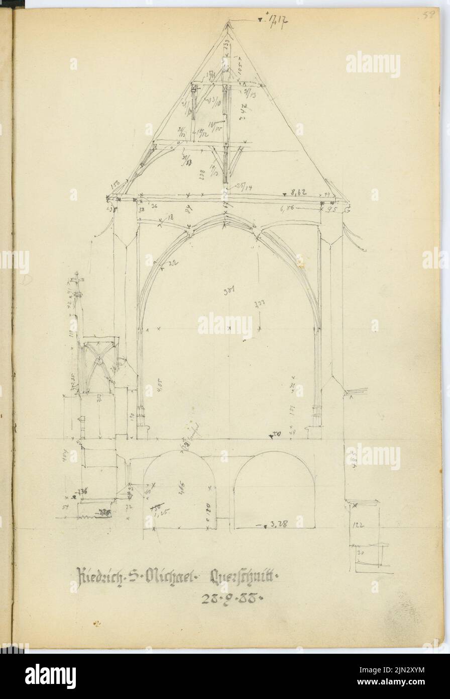 Stiehl Otto (1860-1940): Skizze und Fotoalbum 2: St. Michaelskapelle, Kiedrich Stockfoto