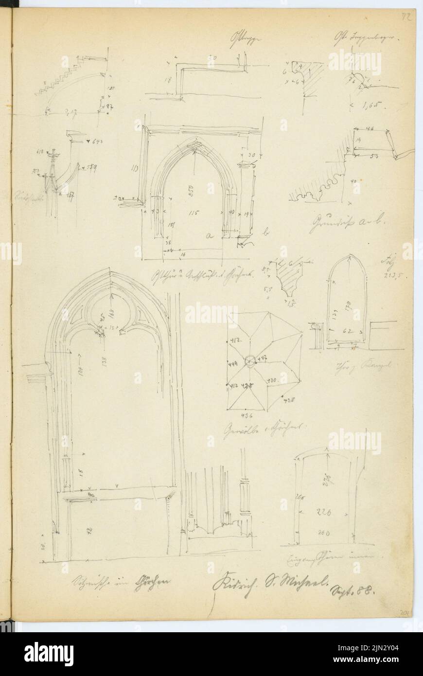 Stiehl Otto (1860-1940): Skizze und Fotoalbum 2: St. Michaelskapelle, Kiedrich Stockfoto