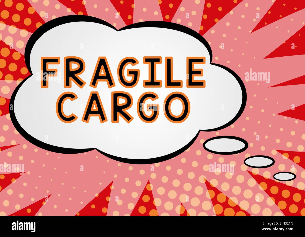 Handschrift Text Fragile Cargo, Business Showcase zerbrechlicher Griff mit Pflege Bubble Wrap Glas gefährliche Güter Leere Gedanken Blasen mit Copy Space F Stockfoto