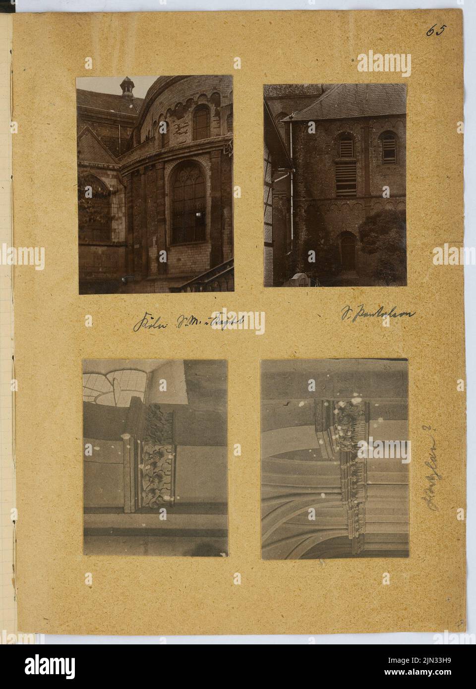 Stiehl Otto (1860-1940): Skizze und Fotoalbum 8: St. Maria im Kapitol, Köln. St. Pantaleon, Köln Stockfoto
