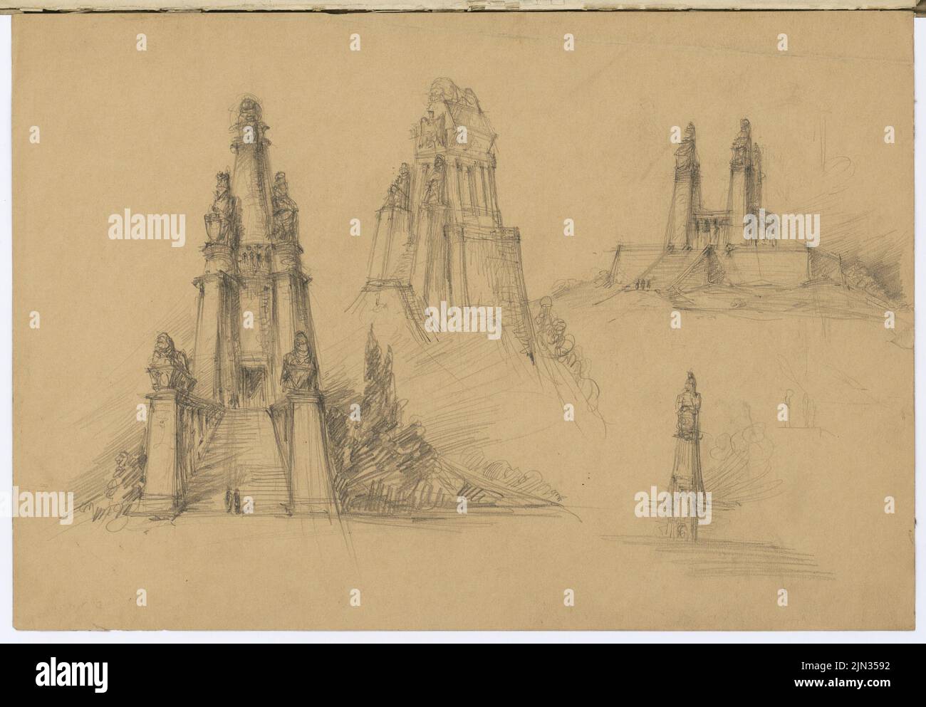 Poelzig Hans (1869-1936): Skizzenbuch F1 Stockfoto