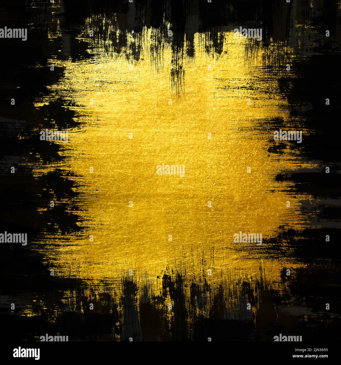 Gold schwarz Ölgemälde abstrakte Kunst Stockfoto