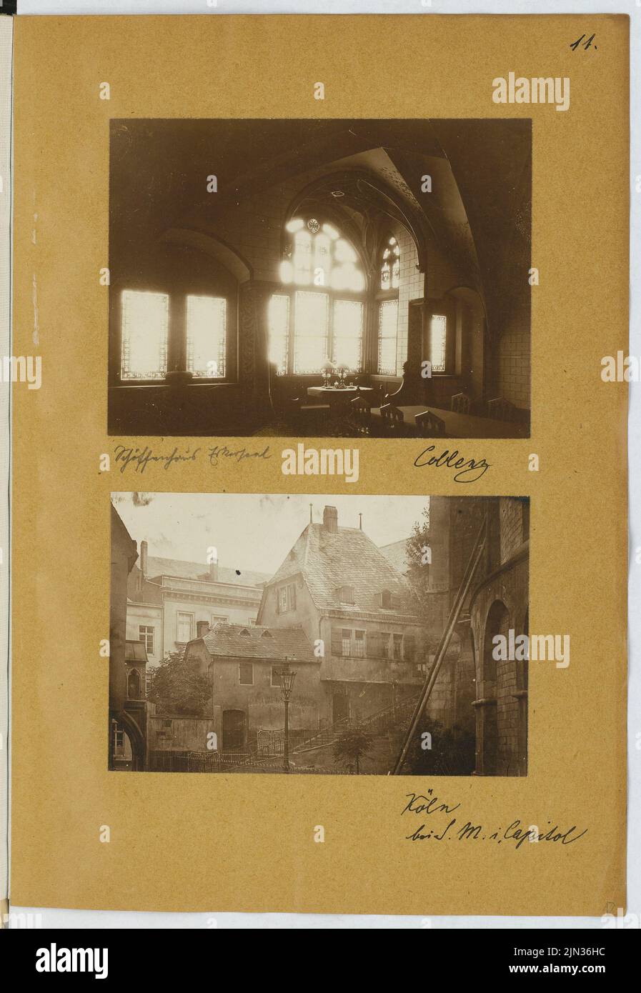 Stiehl Otto (1860-1940): Skizze und Fotoalbum 19: Schöffenhaus, Koblenz. St. Maria im Kapitol, Köln Stockfoto