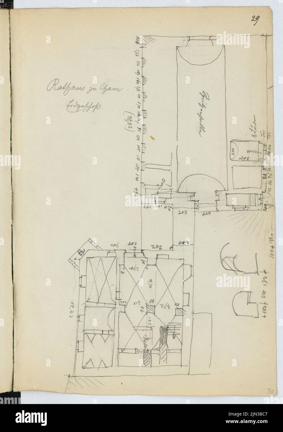 Rathaus, Cham: Grundriss EG (aus: Skizze und Fotoalbum 21 ...