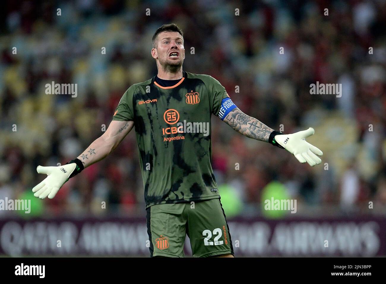 Rio de Janeiro, Brasilien,14. April 2022. Fußball-Torwart Guido Herrera von talleres Team, während des Spiels Flamengo x Talleres für die Copa Libertador Stockfoto