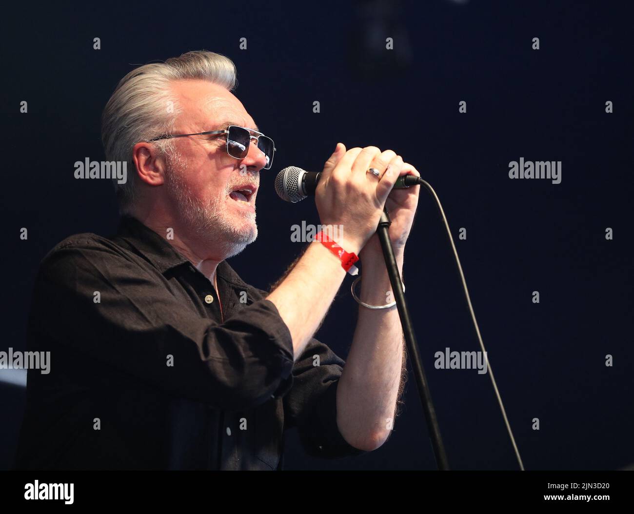 Paul McLoone der Untertöne während des Aufführens der Band auf dem Wickham Festival, Hampshire, Großbritannien Stockfoto