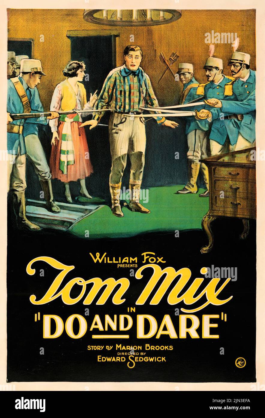 Vintage Filmplakat - Tom Mix in Do and Dare (Fox, 1922) Stockfoto