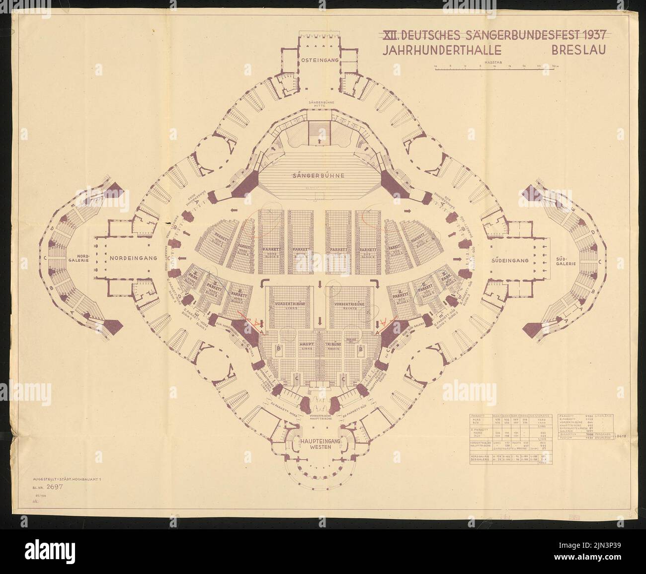 Max Berg (1870-1947, als Architekt): Century Hall, Breslau. Akustischer Bericht Stockfoto