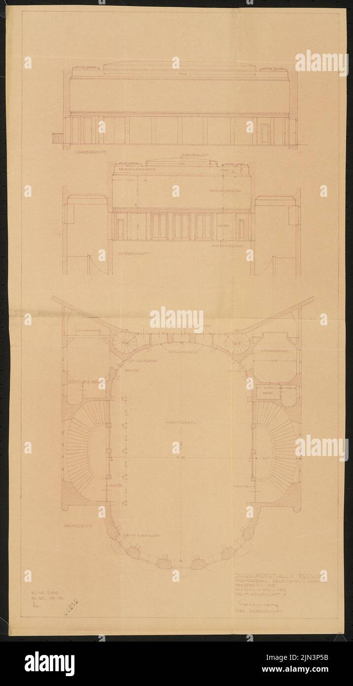 Max Berg (1870-1947, als Architekt): Century Hall, Breslau. Akustischer Bericht Stockfoto