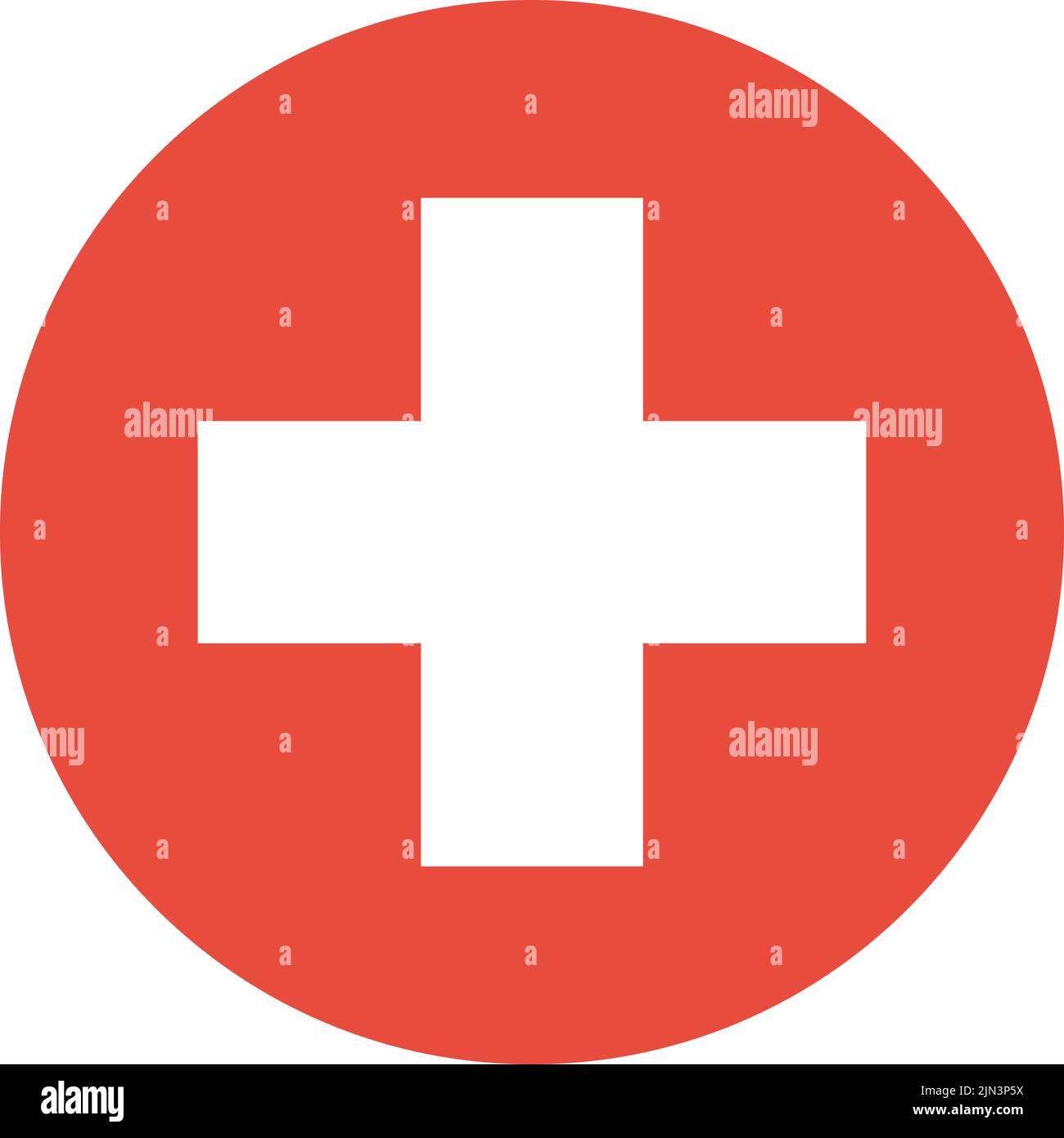 Symbol für das Kreuz des Krankenwagens. Konzept der Krankenhäuser, Notfälle und Gesundheitsversorgung. Stock Vektor