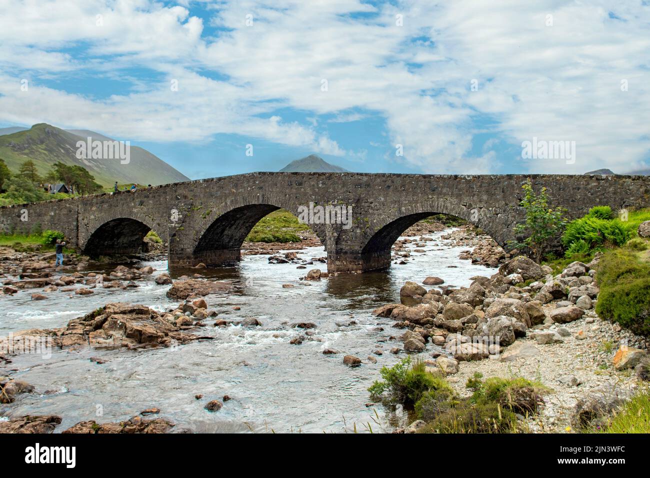 The Old Bridge, Sligachan, Isle of Skye, Schottland Stockfoto