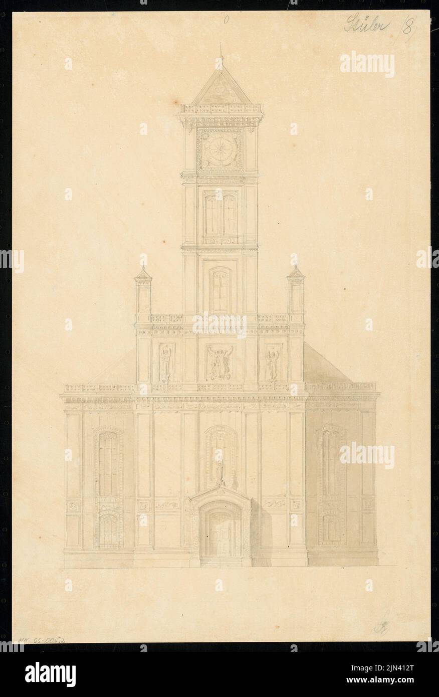 Friedrich August Stüler (1800-1865): Fassade für die Jerusalemkirche, Berlin. Monatliches Gewinnspiel Mai 1831 Stockfoto