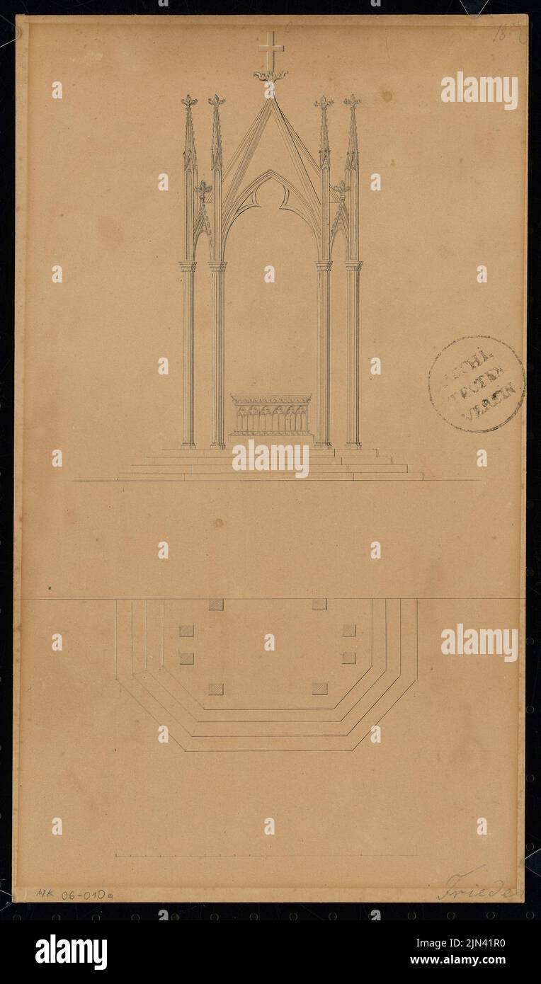 N.N.: Grabdenkmal. Monatliches Gewinnspiel im März 1832 Stockfoto