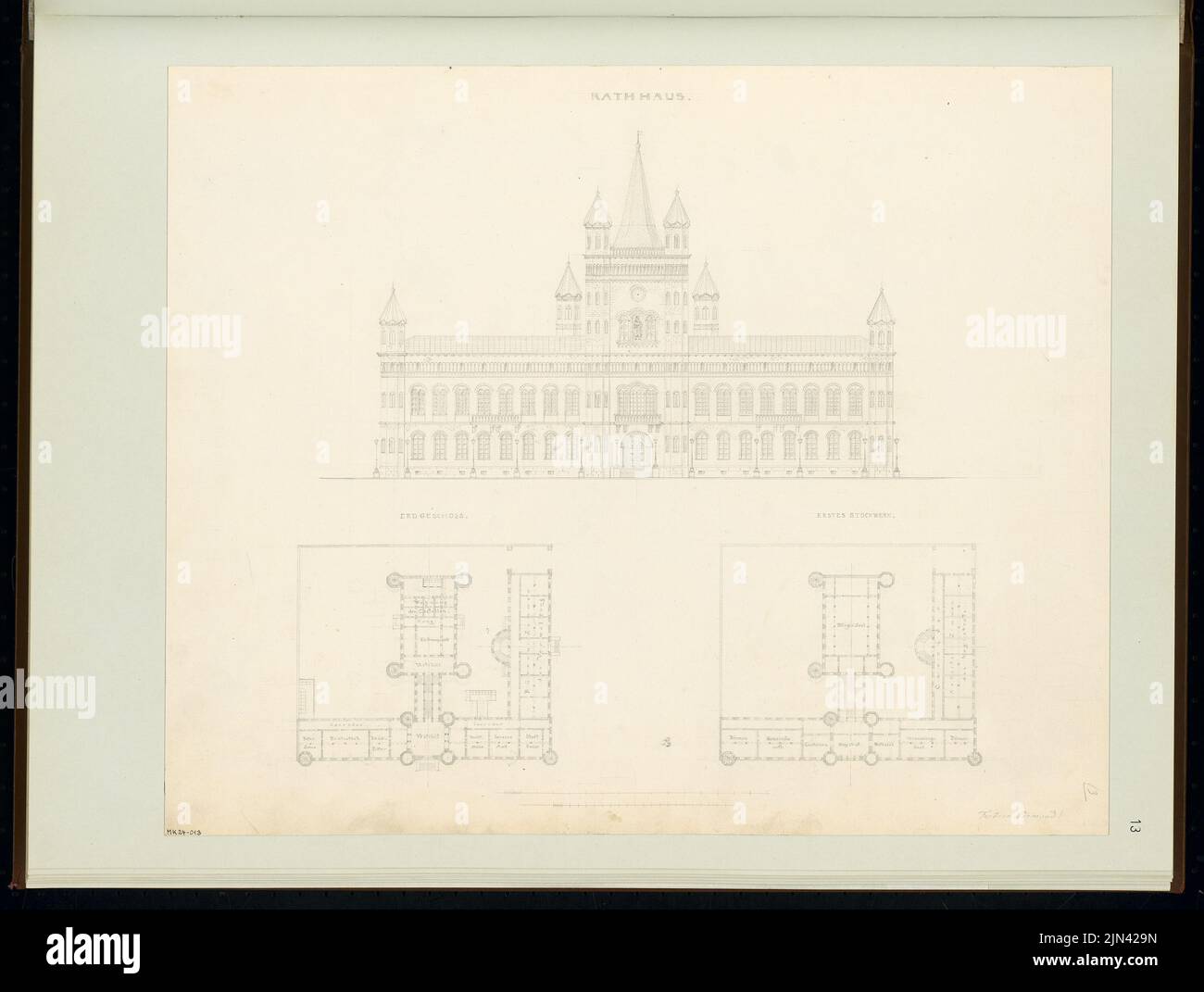 N.N.: Rathaus. Monatliches Gewinnspiel im Oktober 1852 Stockfoto