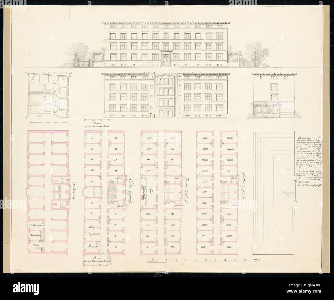 N.N.: Krankenhaus, Berlin. Monatliches Gewinnspiel April 1838 Stockfoto