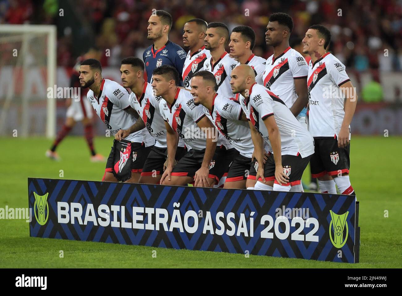 Rio de Janeiro, Brasilien, 30. Juli 2022. Fußballspieler des Atlético-GO-Teams während des flamengo gegen Atlético-GO-Spiels für den Campeonato Brasileiro Stockfoto