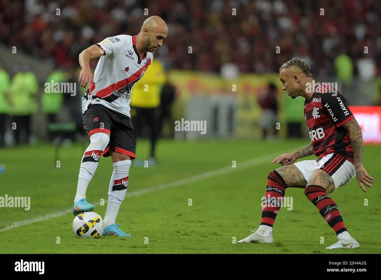 Rio de Janeiro, Brasilien,30. Juli 2022. Dudu Fußballspieler der Atlético-GO Mannschaft, während des Spiels Flamengo x Atlético-GO für die brasilianischen Meister Stockfoto