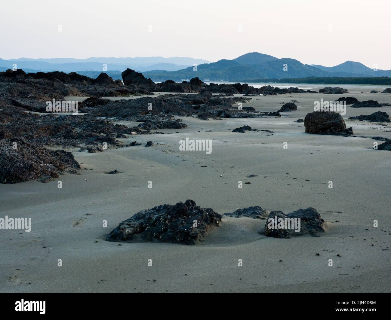 Malerische Küste von Irino nach Sonnenuntergang - Kuroshio, Präfektur Kochi, Japan Stockfoto