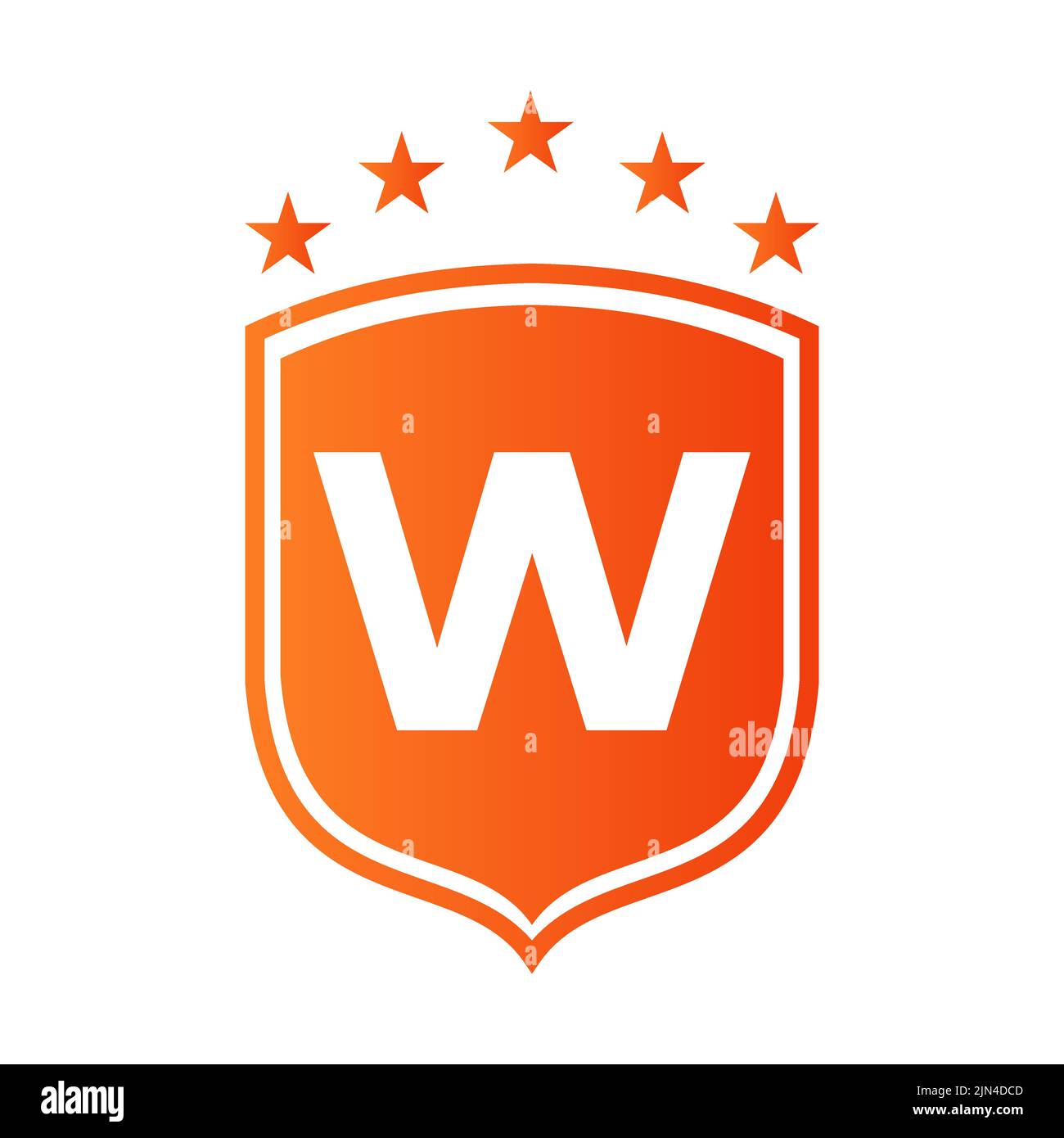 Schild-Logo auf Buchstabe W-Vektor. Buchstabe W Schild Sicherheit Logo Schutz Symbol Vektor Zeichen Design Stock Vektor