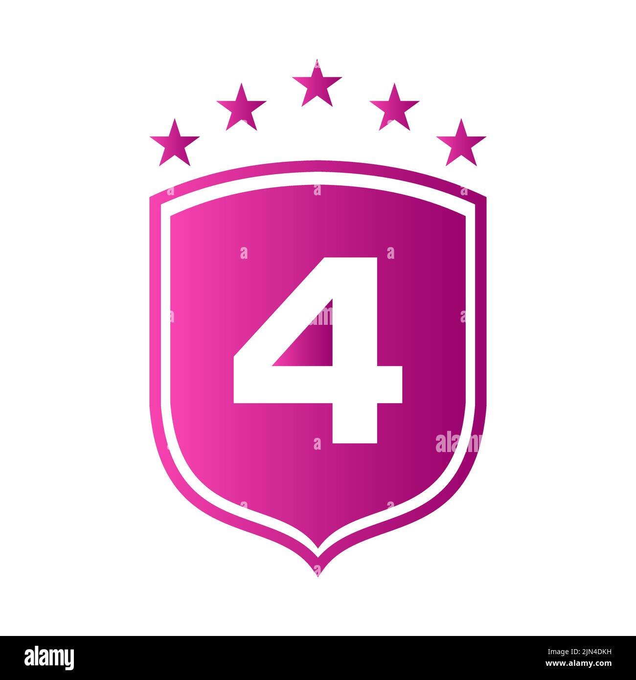 Schild-Logo Auf Brief 4 Vektor. Letter 4 Schild Sicherheit Logo Schutz Symbol Vektor Zeichen Design Stock Vektor