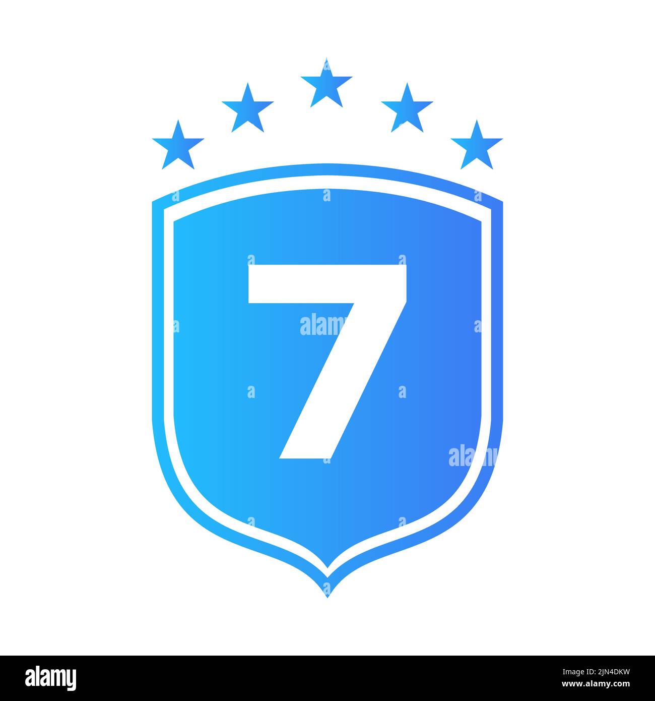 Schild-Logo Auf Brief 7 Vektor. Letter 7 Schild Sicherheit Logo Schutz Symbol Vektor Zeichen Design Stock Vektor