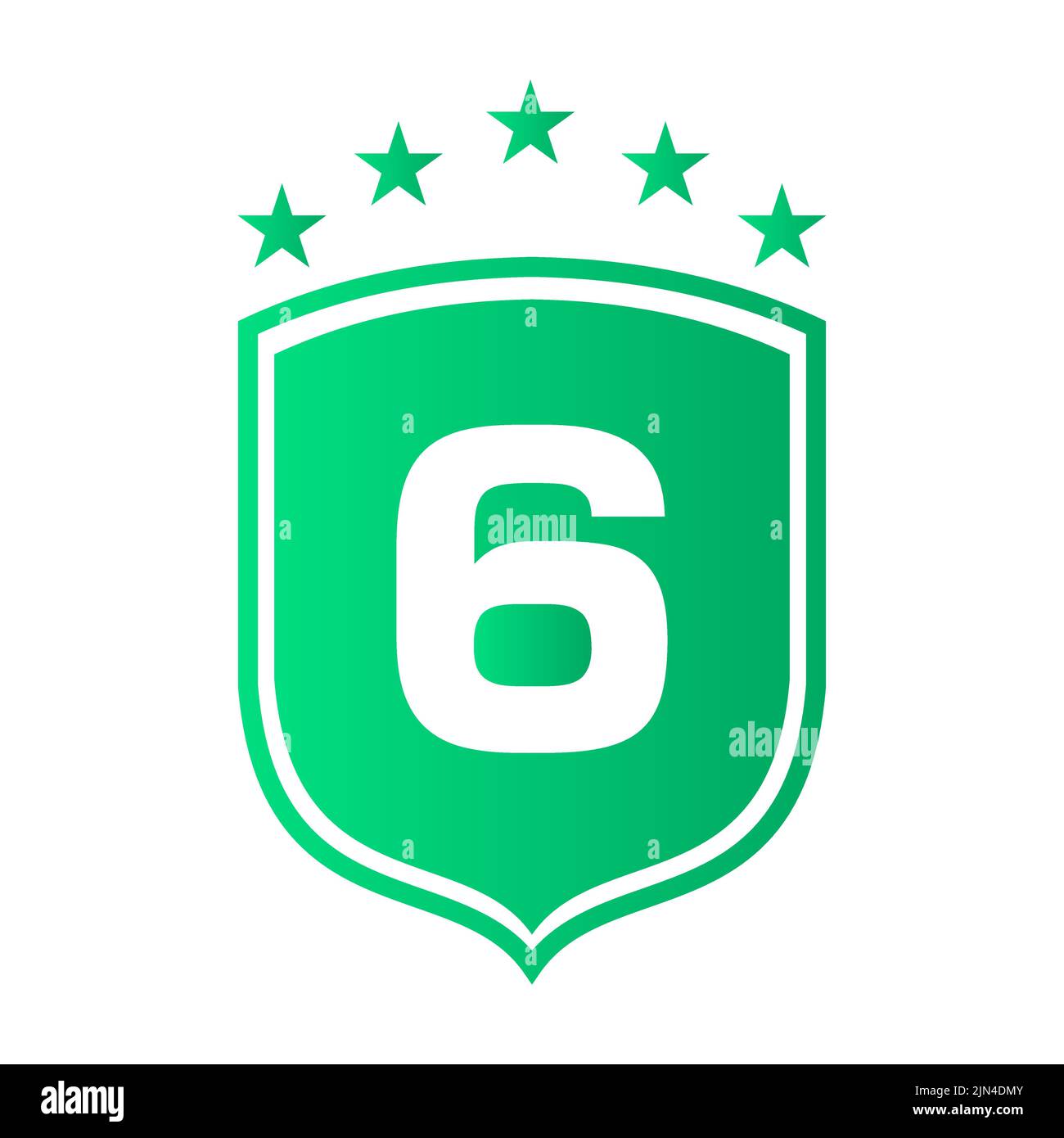 Schild-Logo Auf Brief 6 Vektor. Letter 6 Schild Sicherheit Logo Schutz Symbol Vektor Zeichen Design Stock Vektor