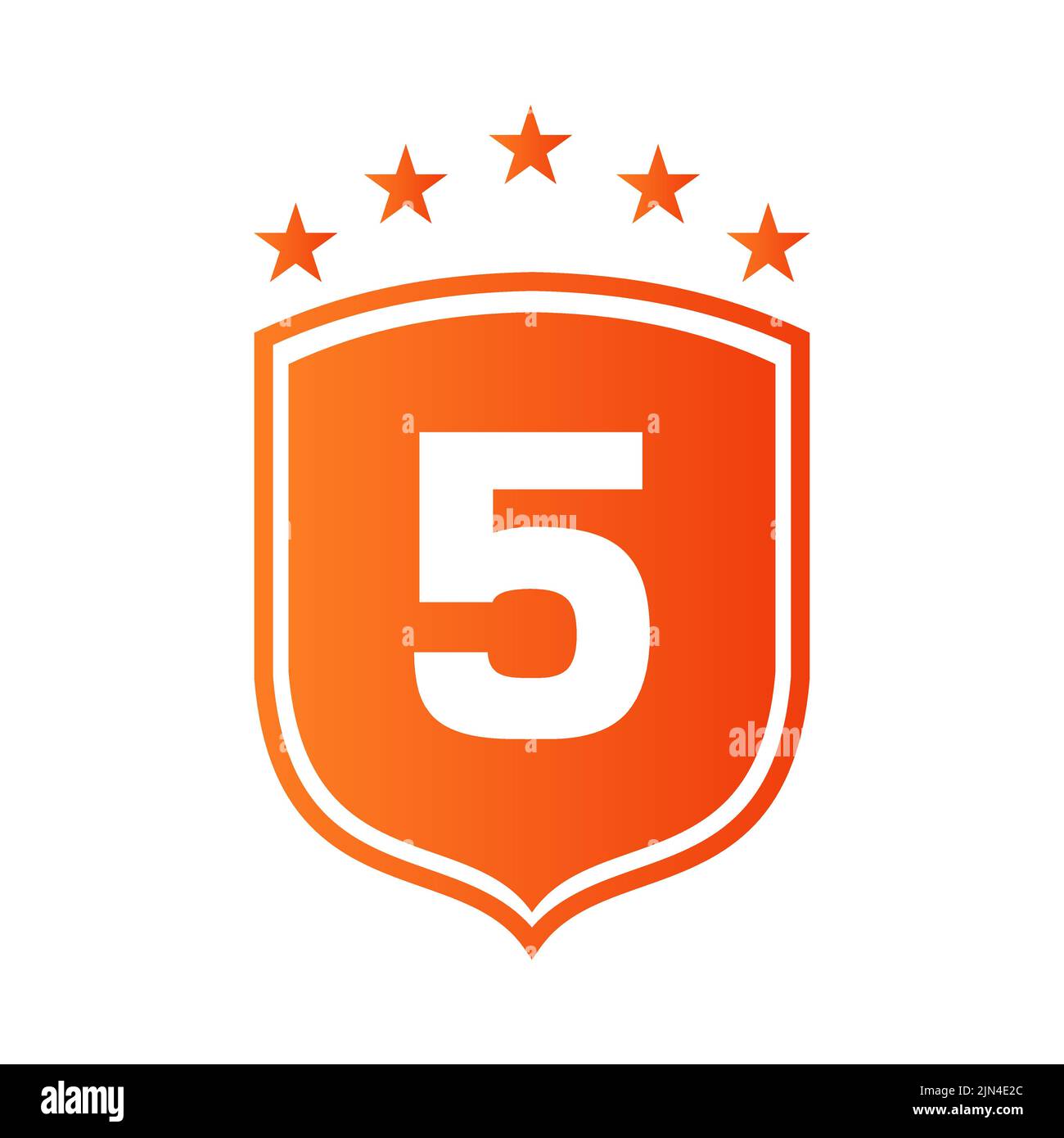 Schild-Logo Auf Brief 5 Vektor. Letter 5 Schild Sicherheit Logo Schutz Symbol Vektor Zeichen Design Stock Vektor