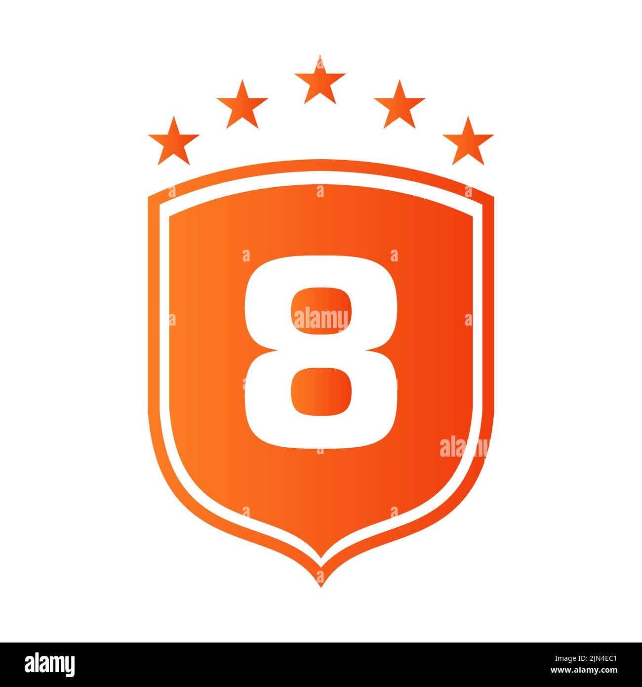 Schild-Logo Auf Brief 8 Vektor. Letter 8 Schild Sicherheit Logo Schutz Symbol Vektor Zeichen Design Stock Vektor