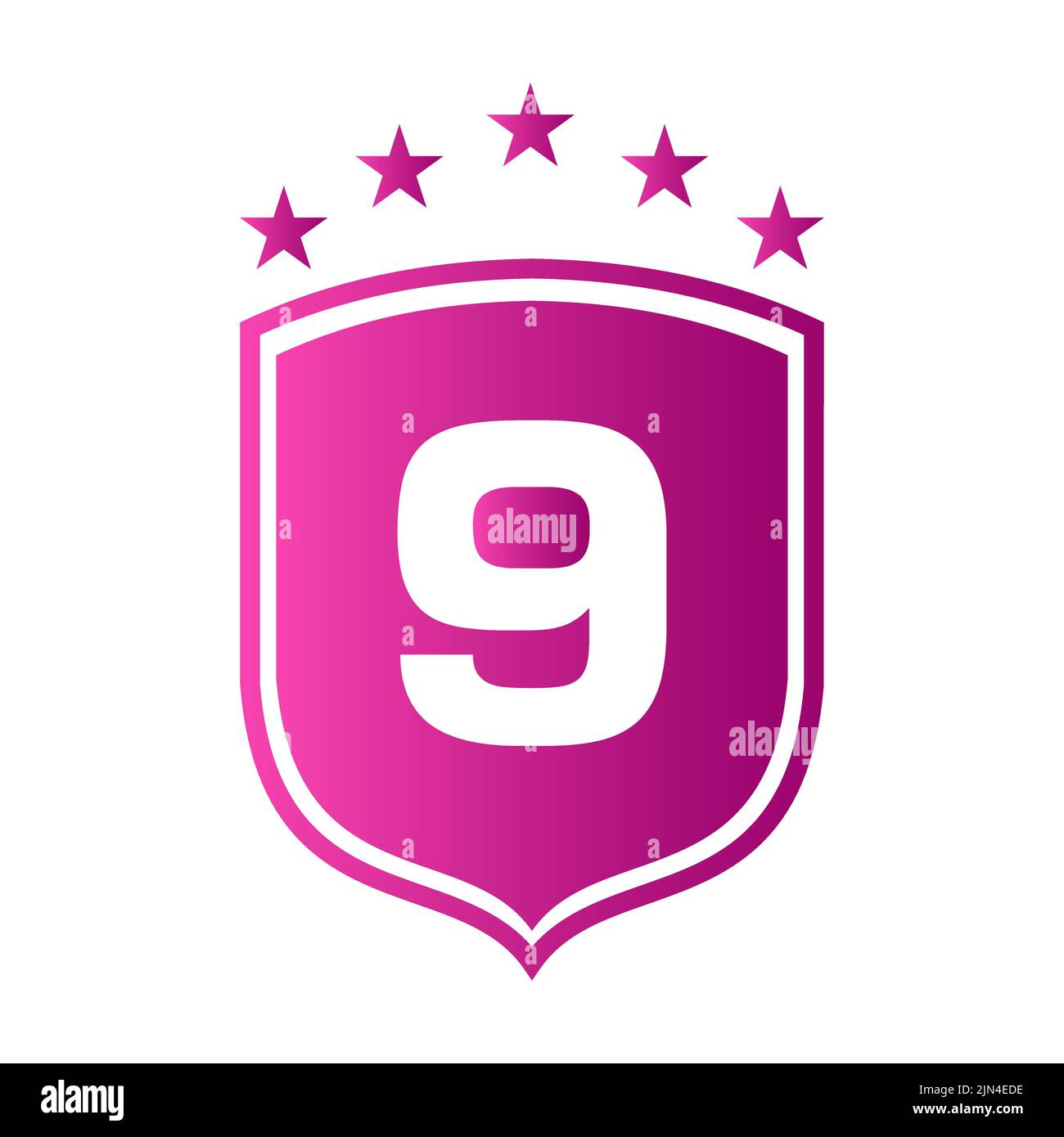 Schild-Logo Auf Brief 9 Vektor. Letter 9 Schild Sicherheit Logo Schutz Symbol Vektor Zeichen Design Stock Vektor