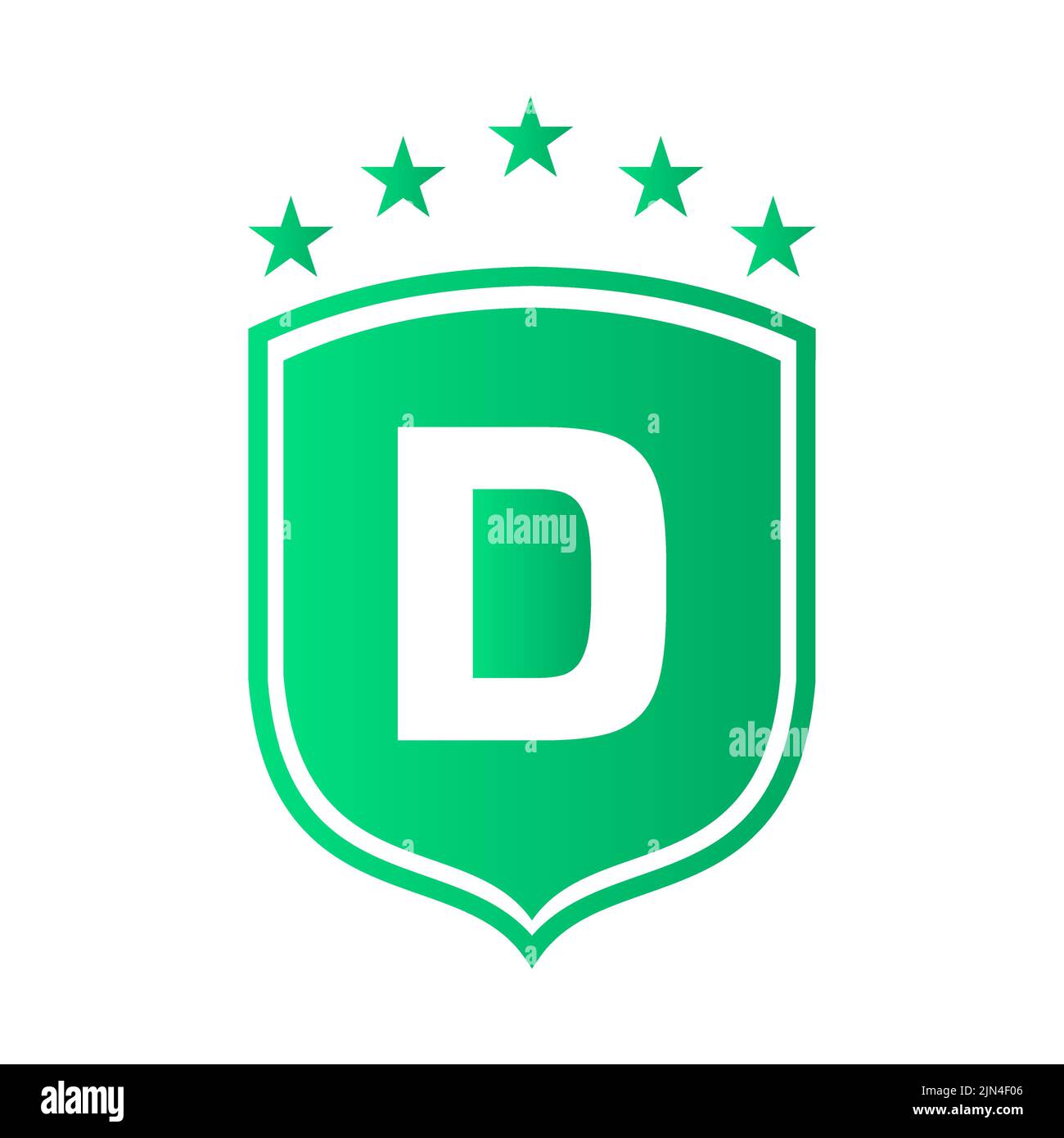 Schild-Logo auf dem Buchstaben D-Vektor. Buchstabe D Schild Sicherheit Logo Schutz Symbol Vektor Zeichen Design Stock Vektor