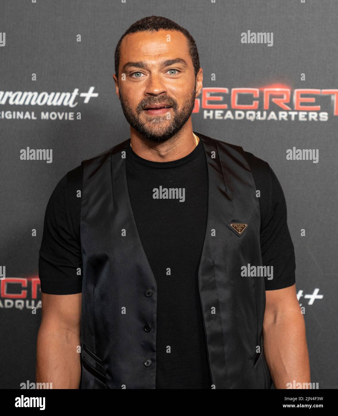 New York, USA. 08. August 2022. Jesse Williams nimmt am 8. August 2022 an der Premiere des Paramount-Films Secret Headquarters im Signature Theatre in New York Teil. (Foto von Lev Radin/Sipa USA) Quelle: SIPA USA/Alamy Live News Stockfoto