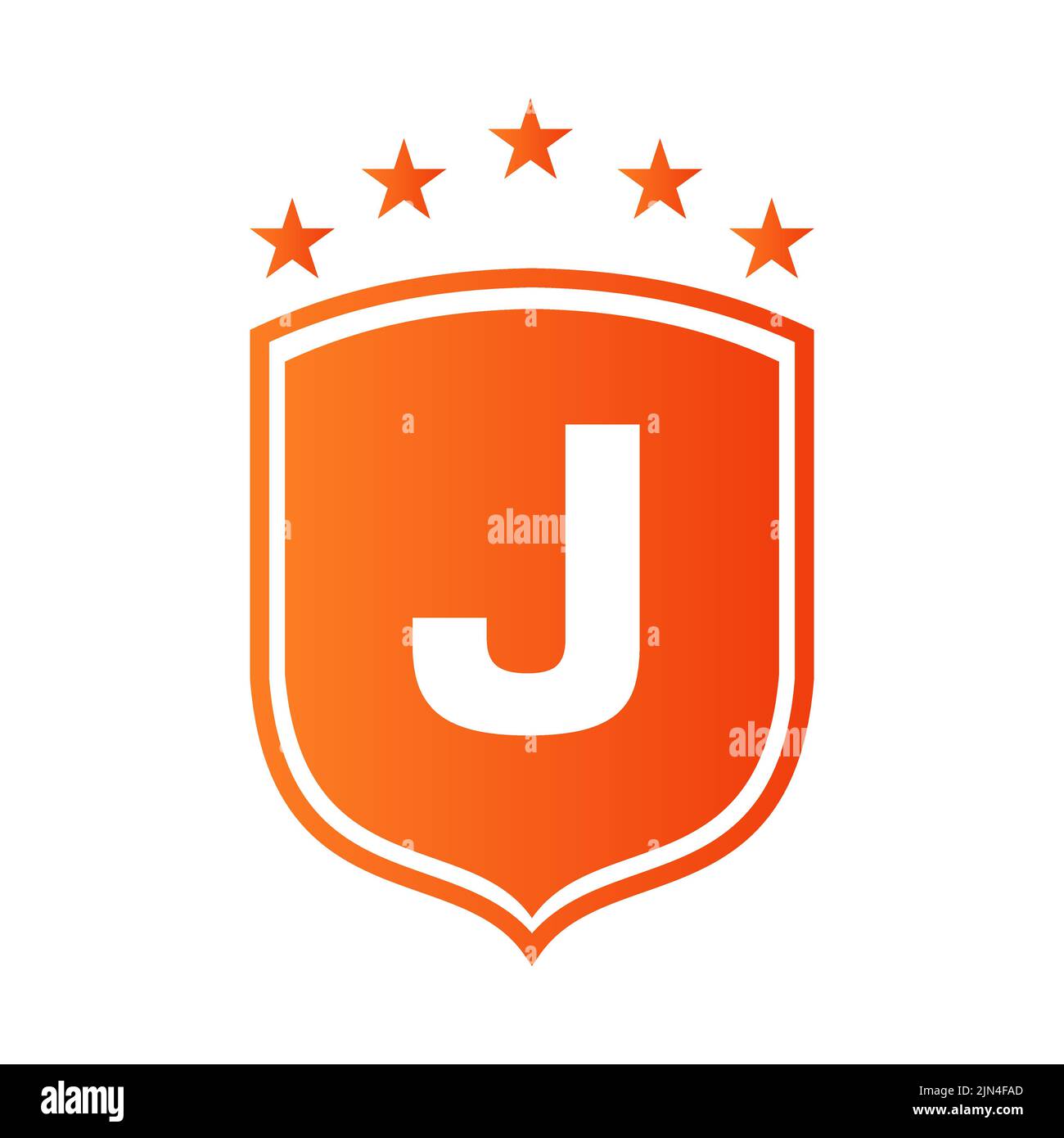Schild-Logo auf Buchstabe J-Vektor. Buchstabe J Schild Sicherheit Logo Schutz Symbol Vektor Zeichen Design Stock Vektor