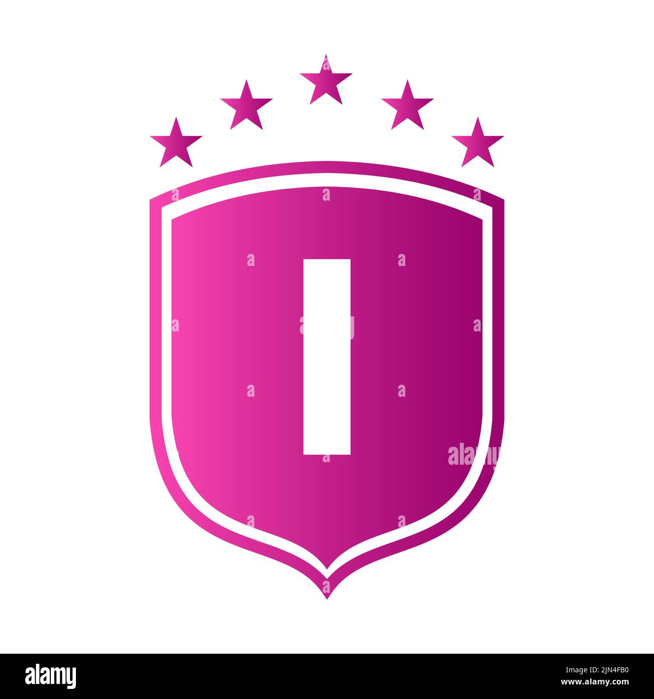 Schild-Logo auf Buchstabe I-Vektor. Zeichen I Schild Sicherheit Logo Schutz Symbol Vektor Zeichen Design Stock Vektor