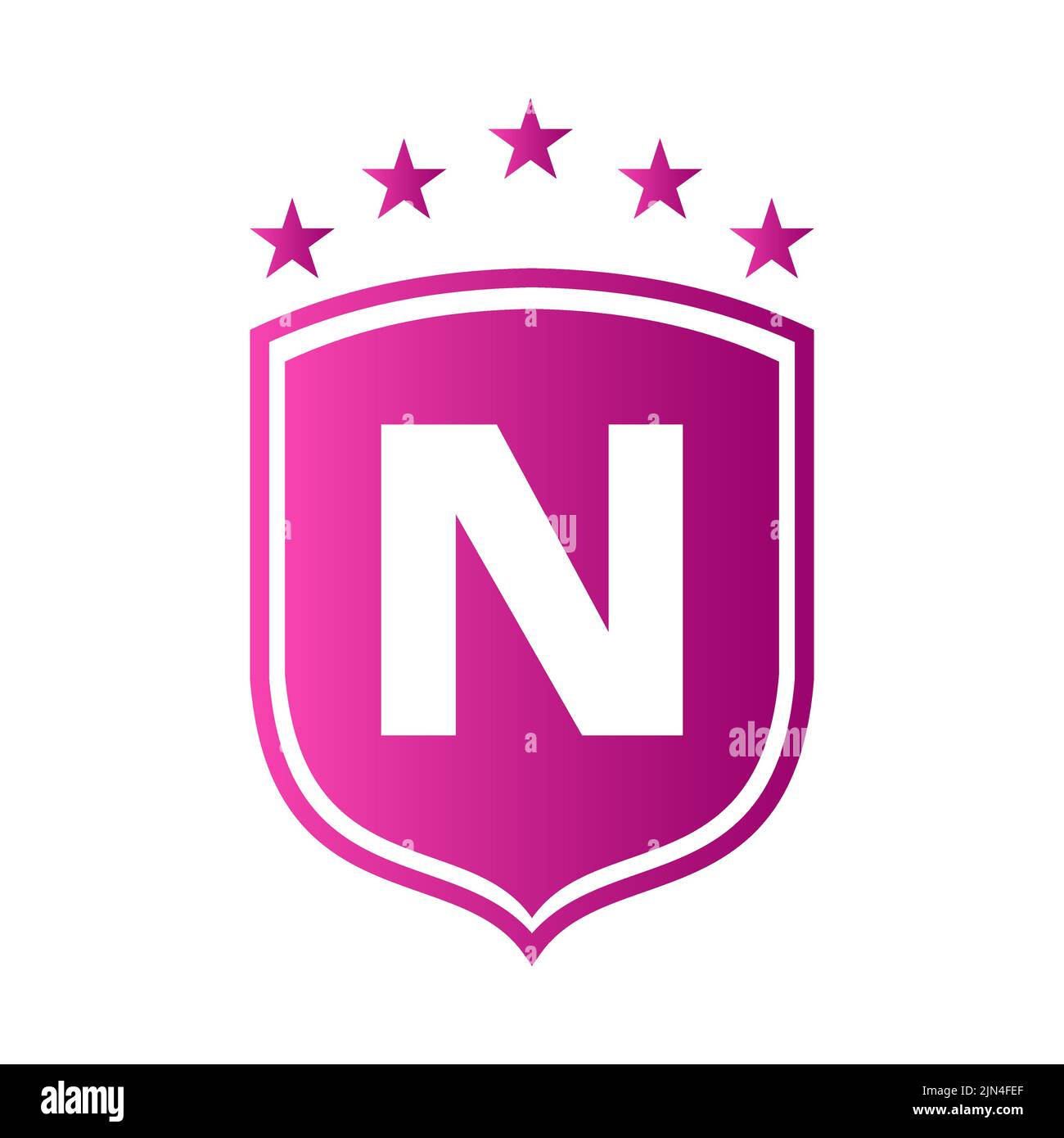 Schild-Logo auf dem Buchstaben N Vektor. Buchstabe N Schild Sicherheit Logo Schutz Symbol Vektor Zeichen Design Stock Vektor