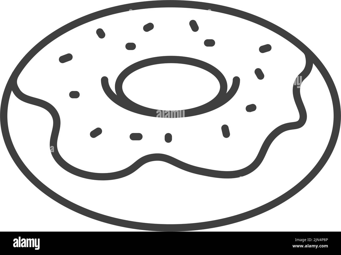 Dessert mit Streuseln, Donut mit Glasur Bäckerei Stock Vektor