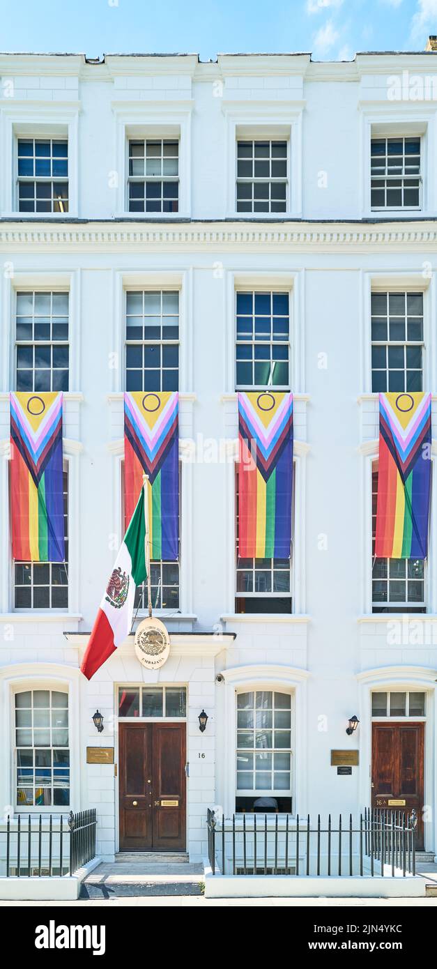 Die mexikanische Botschaft, London, England. Stockfoto