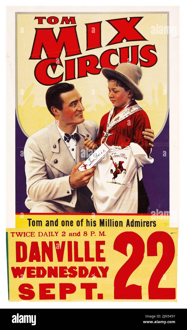 Tom Mix Zirkusposter (Zirkusposter, 1937) Stockfoto
