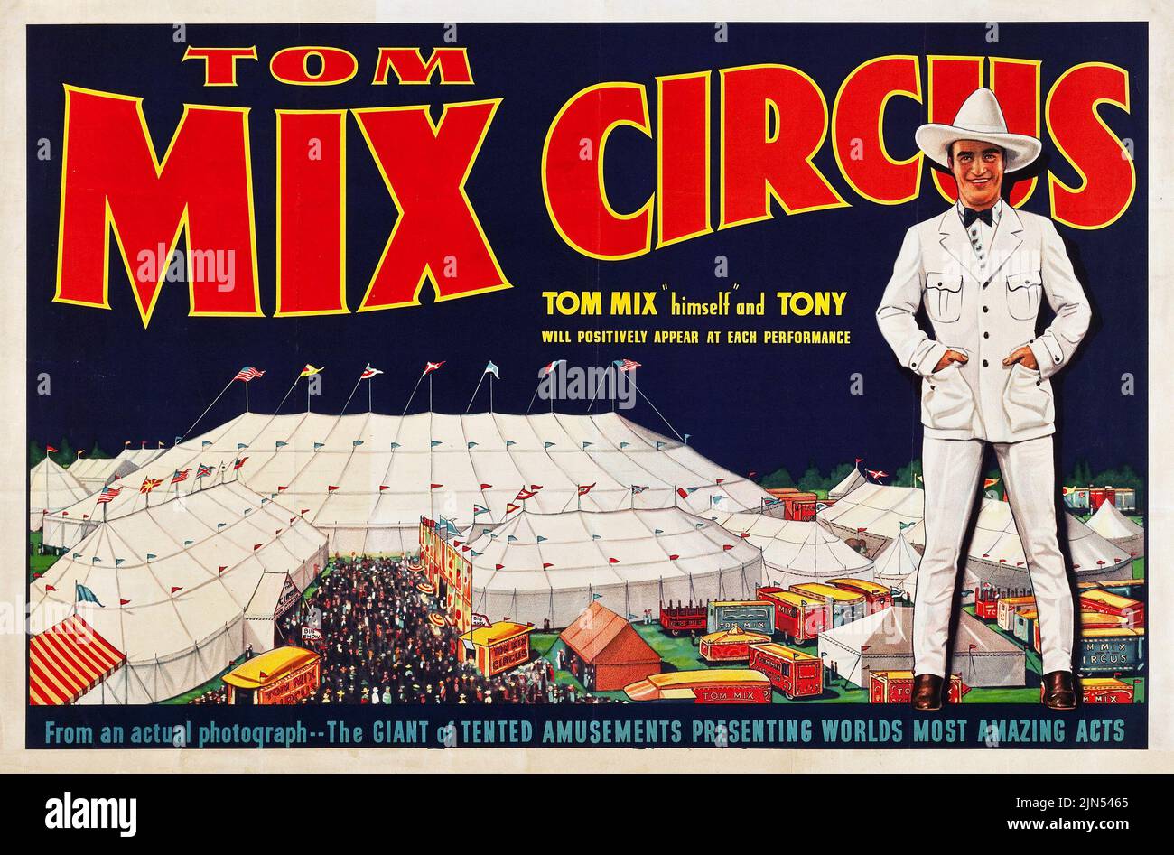 Tom Mix Circus Poster (Ende 1930s) Stockfoto