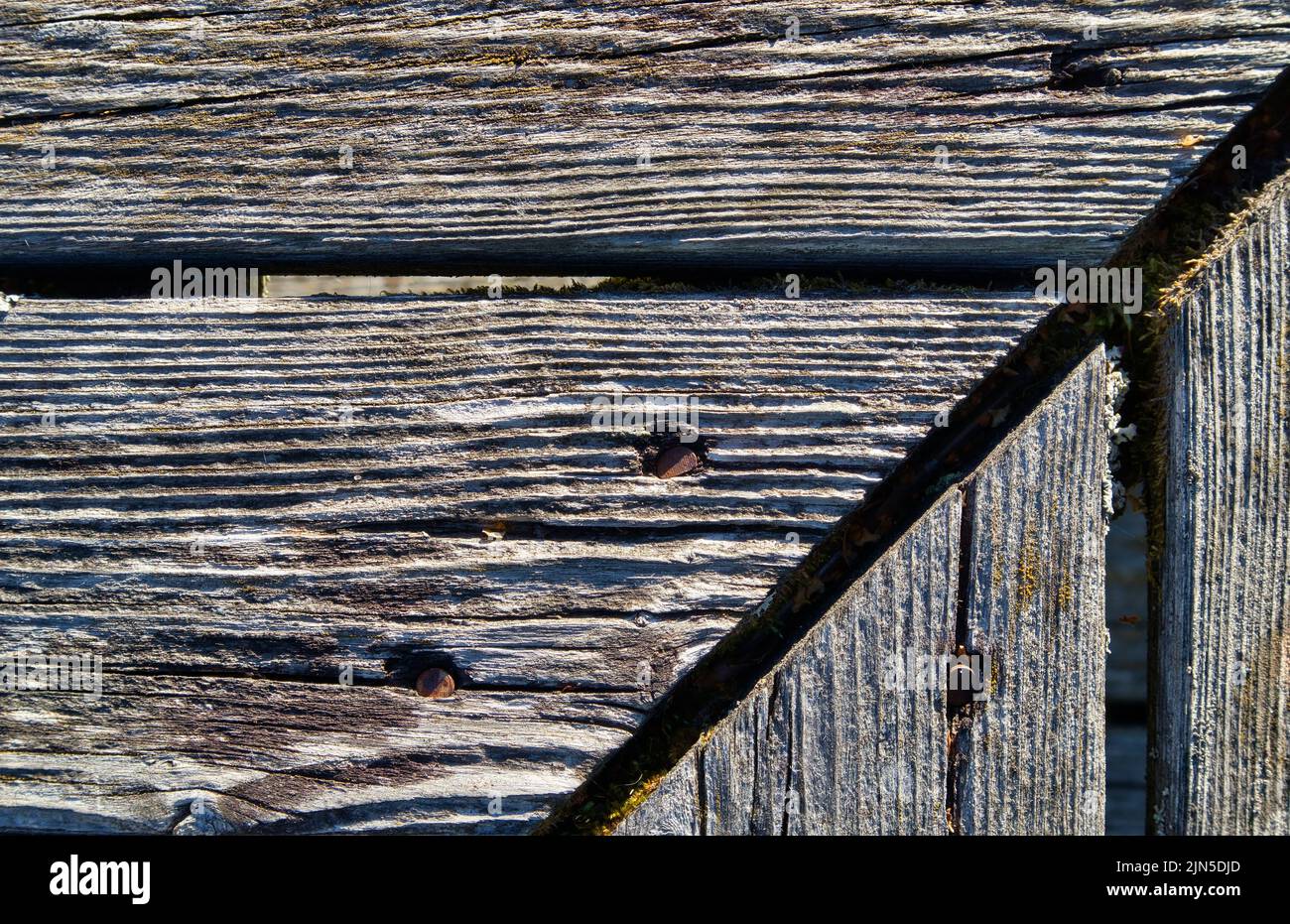 Verwitterter alter Holzhintergrund Stockfoto