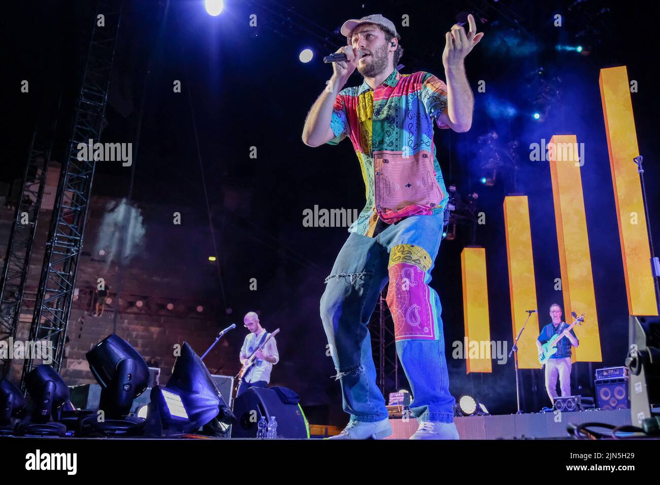 Verona, Italien. 08. August 2022. Riccardo Zanotti during PINGUINI TATTICI NUCLEARI - Dove eravamo rimasti, Music Concert in Verona, Italy, August 08 2022 Quelle: Independent Photo Agency/Alamy Live News Stockfoto