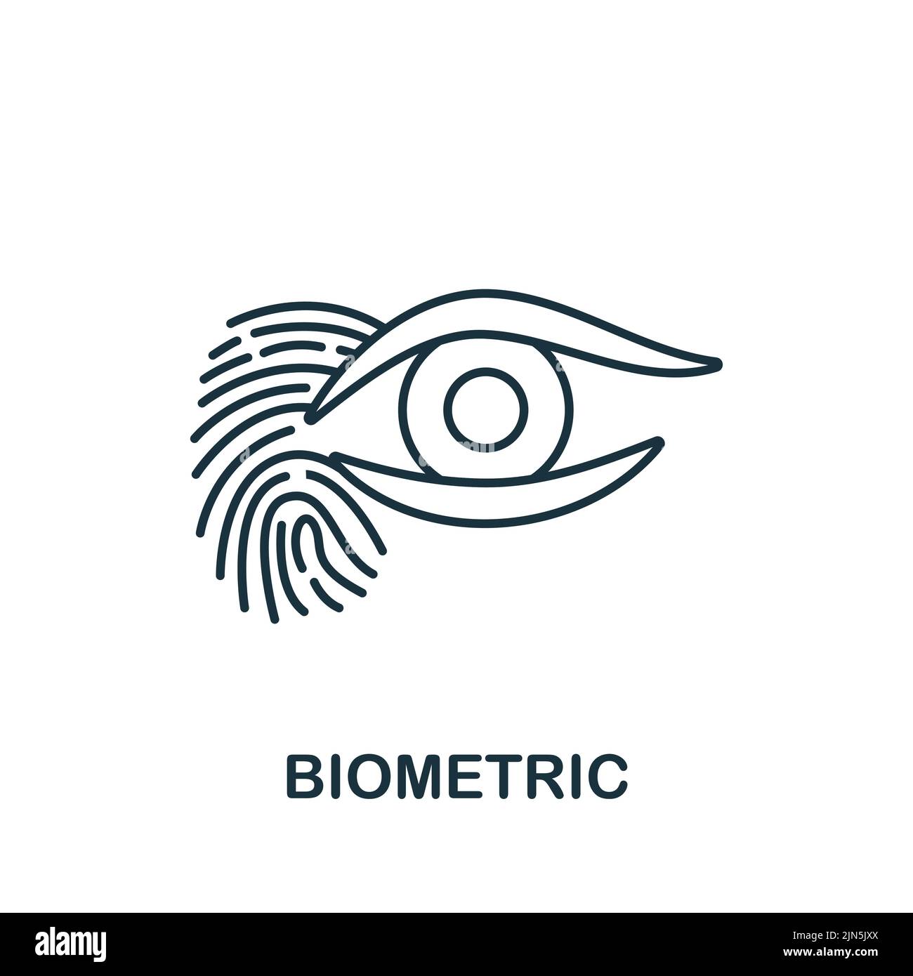 Biometrisches Symbol. Monochromes einfaches Cybercrime-Symbol für Vorlagen, Webdesign und Infografiken Stock Vektor