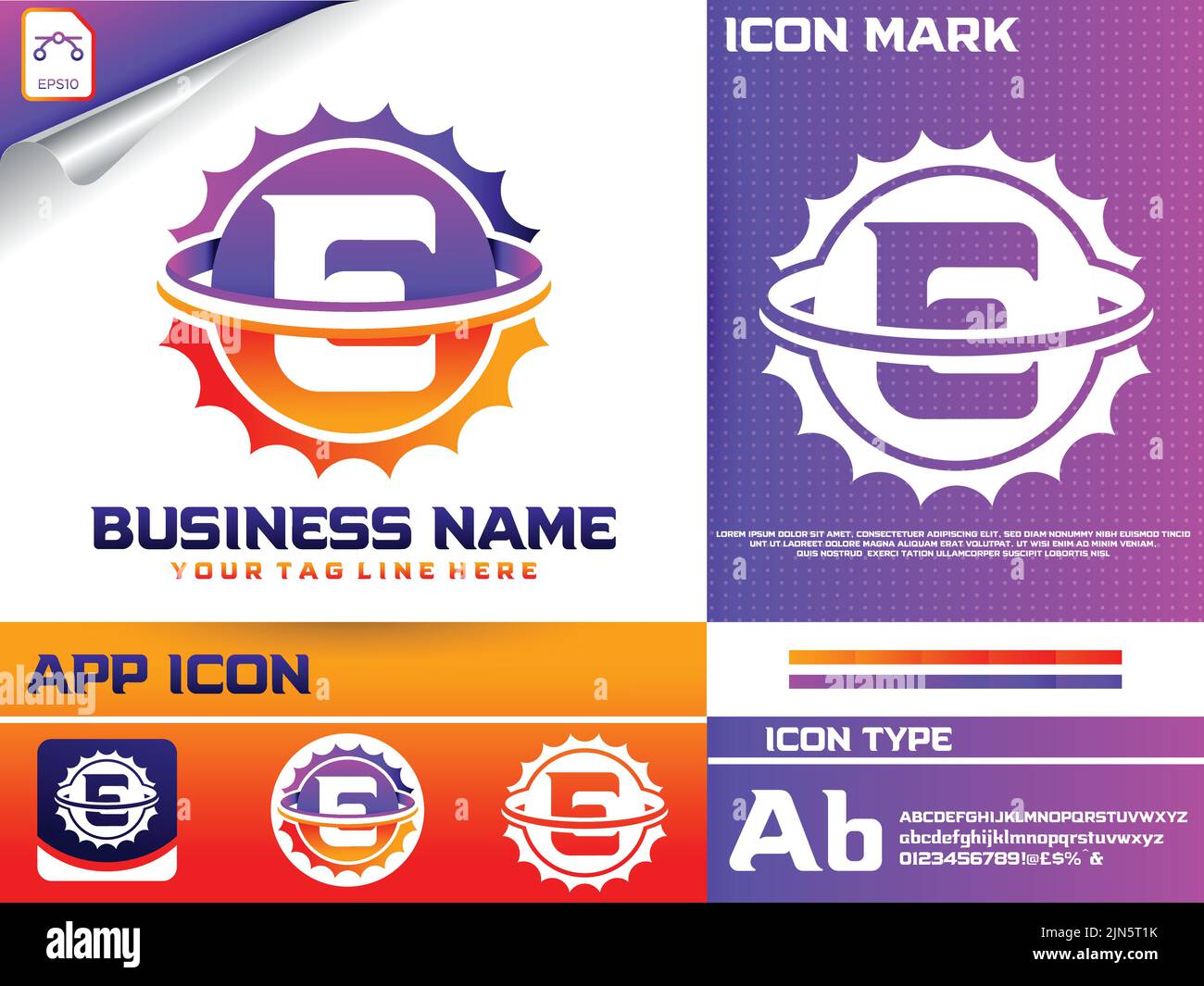 Automobile Buchstabe e Logo-Design in Getriebeform Stock Vektor