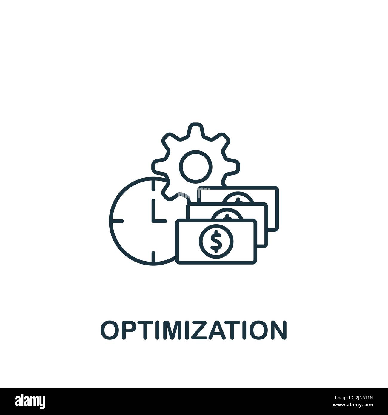 Optimierungssymbol. Monochromes, einfaches Line Data Science-Symbol für Vorlagen, Webdesign und Infografiken Stock Vektor