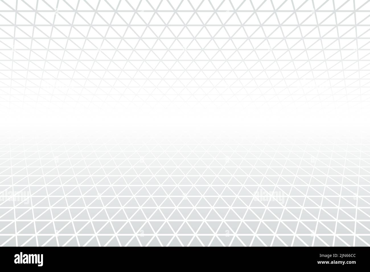 Perspektivisches Dreiecksgitter mit weißem und grauem ätherischen Hintergrund. Vektordesign minimales perspektives Mesh-Konzept. Dekoratives Weblayout, Retro-Poster Stock Vektor