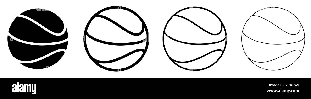 Basketballball-Symbole eingestellt. Basketball Ball isoliert Symbol. Schwarze Basketball-Symbole. Vektorgrafik. Stock Vektor