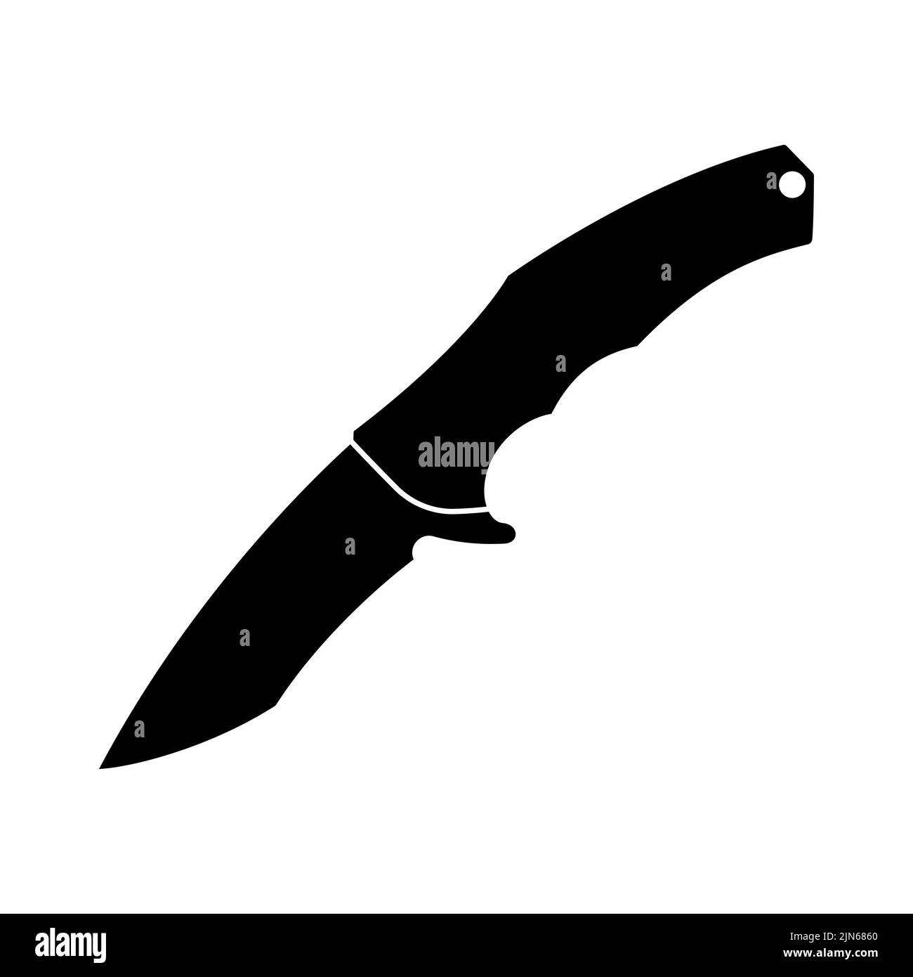 Messer-Symbol. Schwarzes Messer-Symbol. Symbol für isoliertes Messer. Vektorgrafik. Stock Vektor