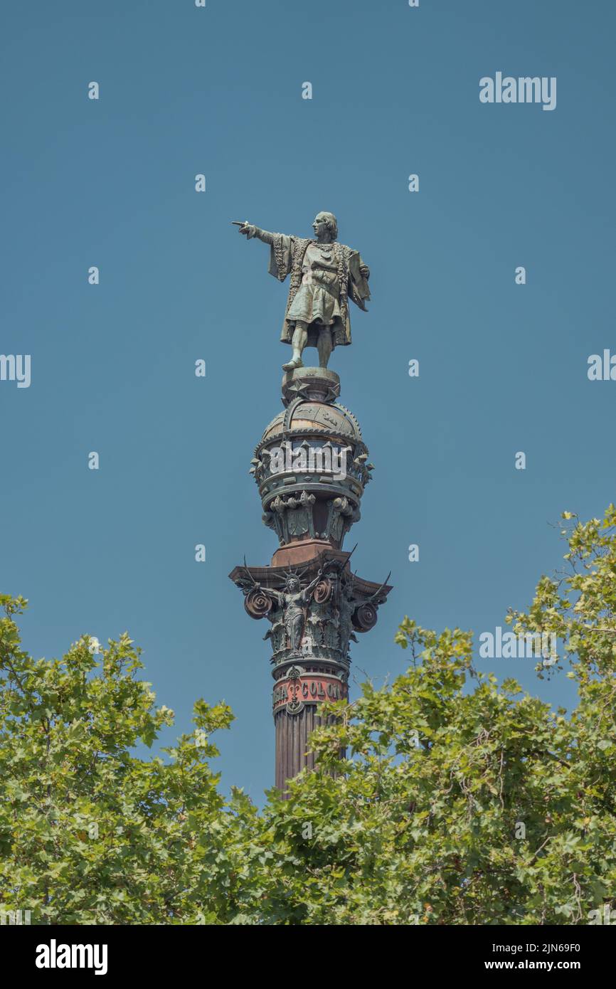 Christoph Kolumbus Denkmal in Barcelona Stockfoto